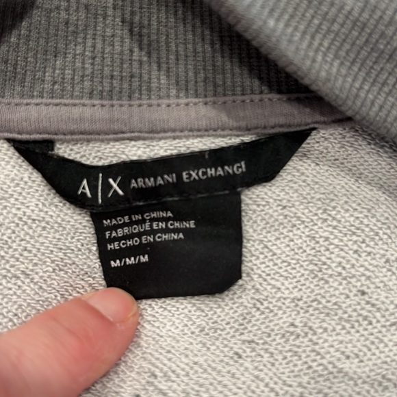 Armani Exchange zipper sweatshirt snap close pockets gray and black size M - Picture 5 of 12
